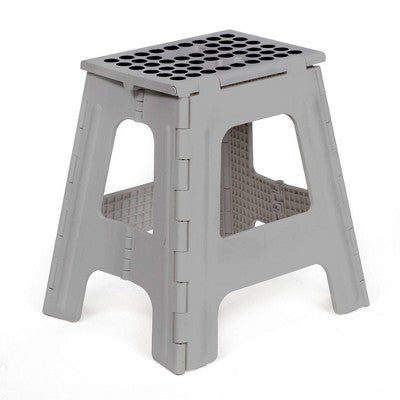Kikkerland 15.5'' Tall Folding Step Stool Gray
