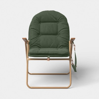 Padded Folding Beach Chair Green - Threshold (LOCAL PICKUP ONLY)