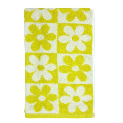 6pc Bath Towel Set Yellow Checkered Daisy - Kapoor Home