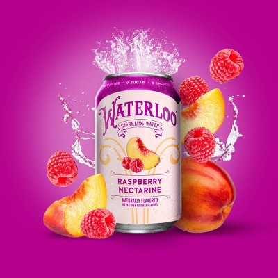 Waterloo Raspberry Nectarine Sparkling Water - 8pk/12 fl oz Cans