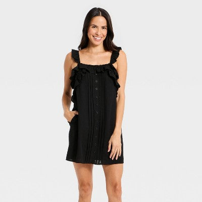 Women's Sleeveless Cami Ruffle Maxi A-Line Dress XL