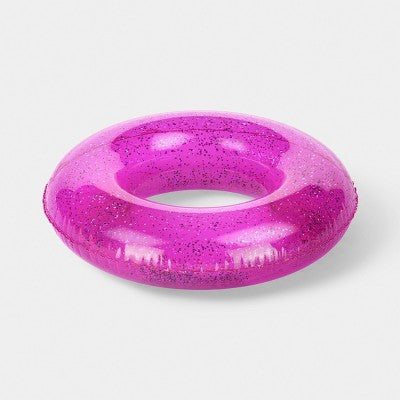36" Glitter Pool Inner Tube - Sun Squad Pink