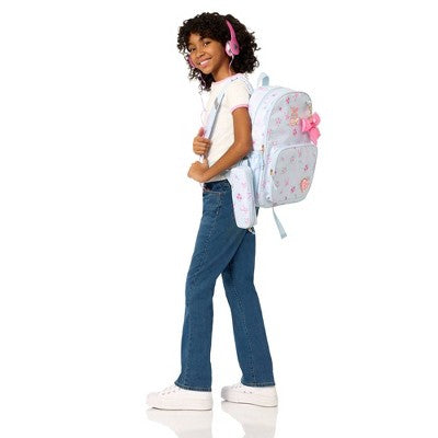 Locker Club Elevated Backpack Set with Pencil Case and Headphones - Blue Stripe Ribbons