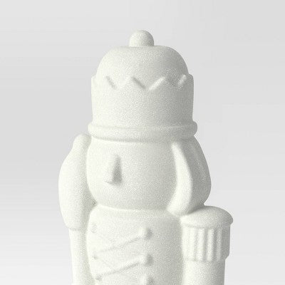 28" Glittered Christmas Decorative Nutcracker - Wondershop White
