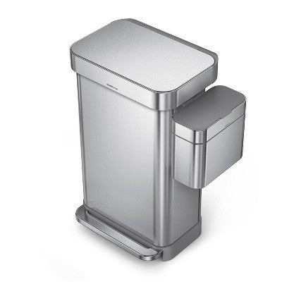 simplehuman 4L Compost Caddy Bin Brushed Stainless Steel