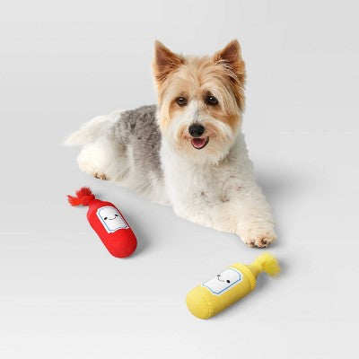Americana Ketchup and Mustard Dog Plush Set - 2pcs - Sun Squad