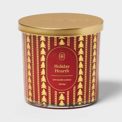 2 Wick Lidded Holiday Hearth Jar Candle 12oz - Threshold