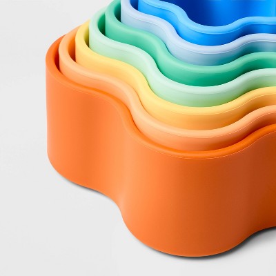 Silicone Cup Stacker - 7pc - Gigglescape: Baby Stacking Toys, Creativity & Fine Motor Skills, 6 Months+