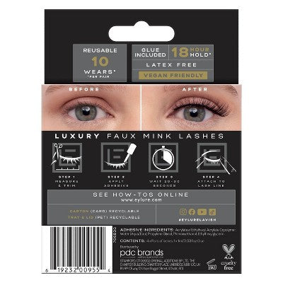 Eylure Luxe Faux Mink Lavish False Eyelashes - 4pr