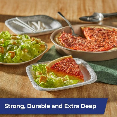 Hefty Extra Deep Square Disposable Plates 8.5" - 40ct: Paper, Abstract Pattern