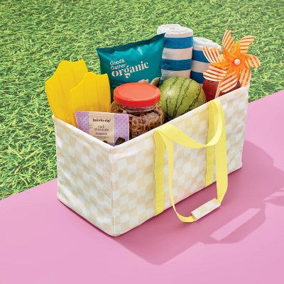 Multipurpose Tote Tan Checker - Sun Squad