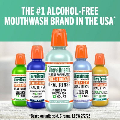 TheraBreath Fresh Breath Mouthwash - Eucalyptus Mint - 16 fl oz: Paraben-Free, Phthalate-Free, Formaldehyde-Free