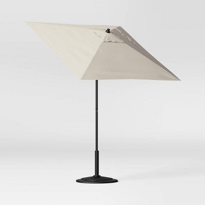 6' Square Outdoor Patio Market Umbrella Off-White with Black Pole - Threshold (LOCAL PICKUP ONLY)