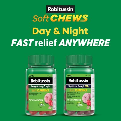 Robitussin Long Lasting Cough Cooling Soft Chews - Berry - 20ct