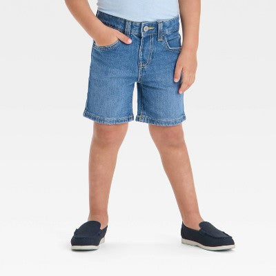 Toddler Boys' Button Front Denim Shorts - Cat & Jack 4T
