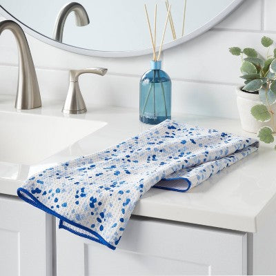 Waffle Splatter Hand Towel Blue - Room Essentials