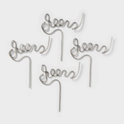 4ct New Year's Eve Cheers Script Straws - Spritz