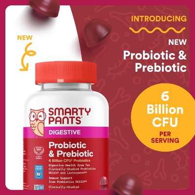 SmartyPants Adult Probiotic & Prebiotic Gummies for Immunity & Digestive Health - Grape - 60ct