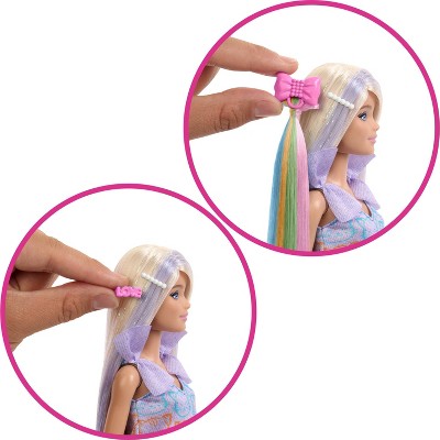Barbie Fun and Fancy Doll & Accessories, Blonde 11" Fashion Doll with Extra Long Hair and 2 Looks