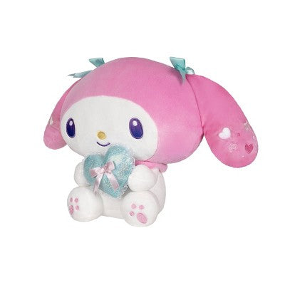 Hello Kitty 12" My Melody with Heart Pillow Plush: Polyester Stuffed Animal Character, 12 x 8 x 7 in.