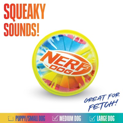 NERF TPR Color Blast Squeak and Crunch Ball Dog Toys