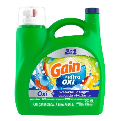 Gain Oxi Waterfall Liquid Laundry Detergent - 144 fl oz