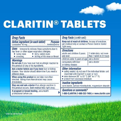 Claritin Allergy Relief 24 Hour Non-Drowsy Loratadine Tablets - 30ct