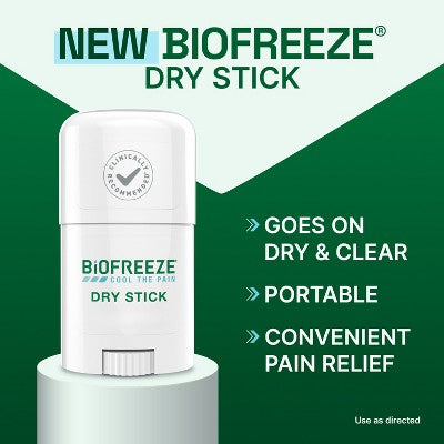 Biofreeze Dry Joint and Muscle Pain Relievers Solid Stick - 0.76oz