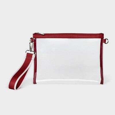 Game Day Clear Wristlet Clutch - Wild Fable Dark Red
