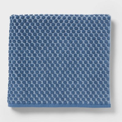 6pc Performance Plus Textured Dot Bath Towel Set Blue - Threshold