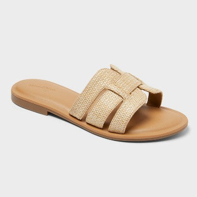 Women's Carla Sandals Memory Foam Insole - Universal Thread Tan 7