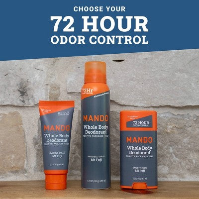 Mando Whole Body Deodorant - Men's Aluminum-Free Invisible Cream Deodorant - Mt Fuji - 2.2oz
