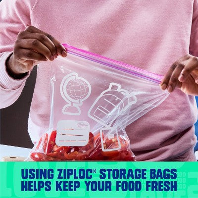 Ziploc Quart Food Storage Bags - 48 ct - Target Exclusive Back to School Designs