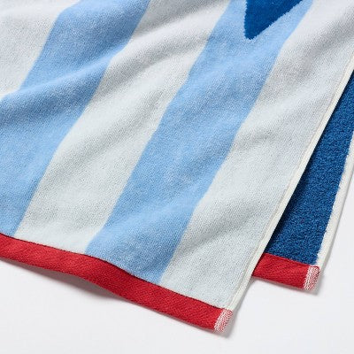36"x72" Anchor Nautical Striped Oversized Beach Towel Blue - Room Essentials