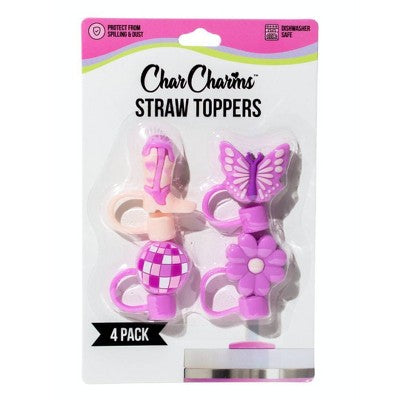 CharCharms 4pk Girly Straw Toppers