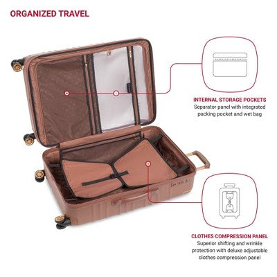 SWISSGEAR Cascade II Hardside Large Checked Spinner Suitcase - Maple: Tear-Resistant, 8 Wheels