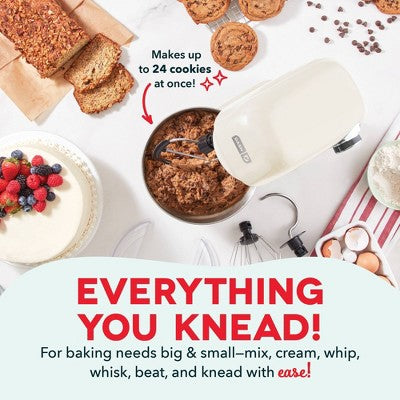 Dash Tilt Head 3.5qt 12-Speed Stand Mixer with 3 Attachments Cream