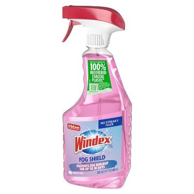 Windex Fog Shield - Anti Fog Spray and Glass Cleaner - 23 fl oz: Ammonia-Free, Liquid Form, Windows and Mirrors, Lily of the Valley Scent