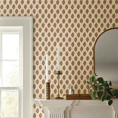 Floral Stamp Wheat Peel and Stick Wallpaper - Threshold (LOCAL PICKUP ONLY)