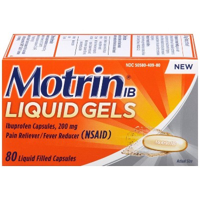 Motrin Ib Pain & Fever Relief Ibuprofen 200 Mg 80 Liquid Gels
