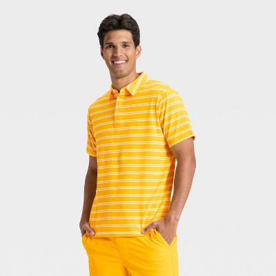 Men's Comfort Wear Striped Polo Shirt - Goodfellow & Co Yellow M