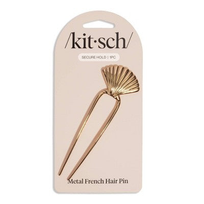 Kitsch Metal Clam Shell French Hair Pin - Gold: Hair Styling, All Hair Types, Zinc