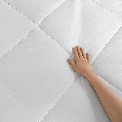 Sleep Philosophy Full Microfiber with HeiQ Smart Temp Treatment Waterproof Mattress Pad: Quilted, Fits 18" Depth, OEKO-TEX Certified