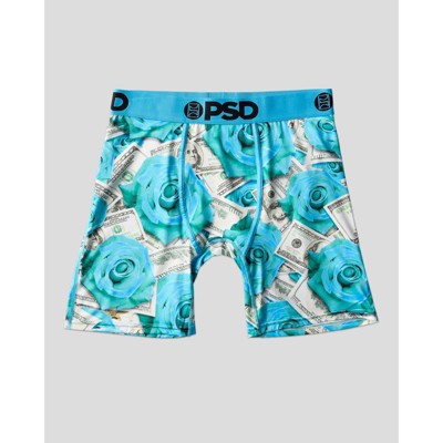 PSD Men's Rose Floral Print Briefs - Blue XL