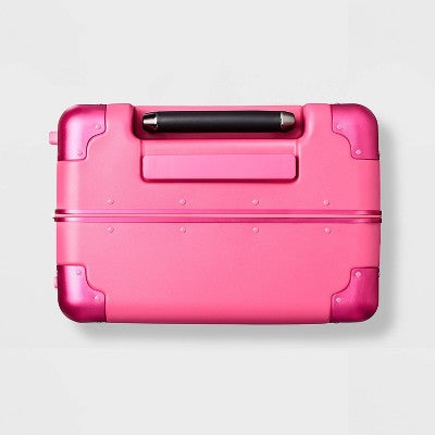 Signature Hardside Trunk Carry On Spinner Suitcase Magenta - Open Story
