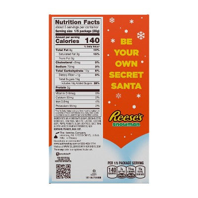 Reese's Milk Chocolate Peanut Butter Snowman Christmas Candy - 5oz