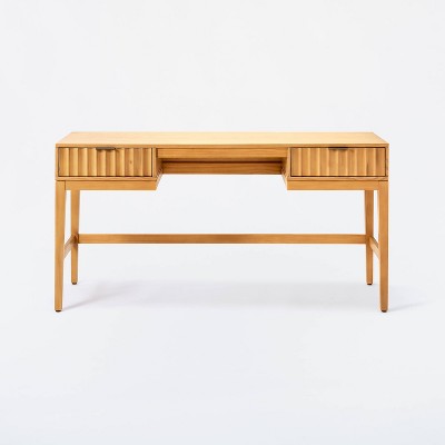 Thousand Oaks Wood Scalloped Desk Brown - Threshold designed with Studio McGee: Mid-Century Style, 60" Writing Surface (LOCAL PICKUP ONLY)