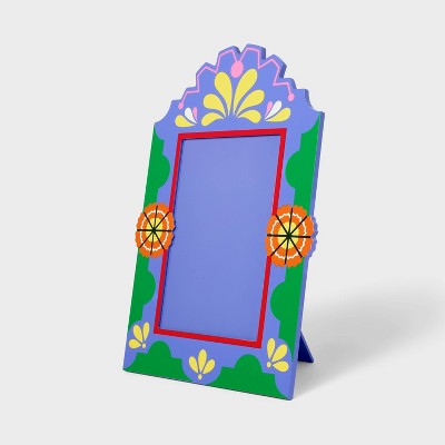 5"x7" Dia de Muertos Picture Frame: Vertical Square MDF, Tabletop/Wall Mount