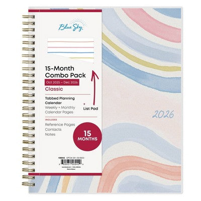 Blue Sky 2026 Weekly/Monthly Month Planner 7"x9" with List Pad Kendrice