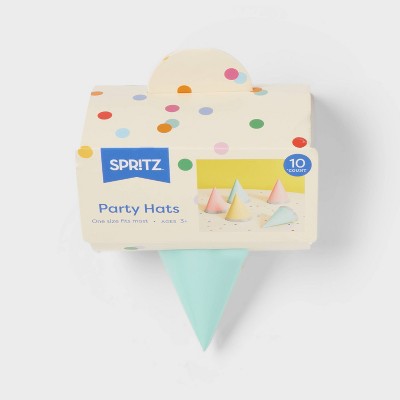 10ct 4" Glittered Party Hats Silver - Spritz